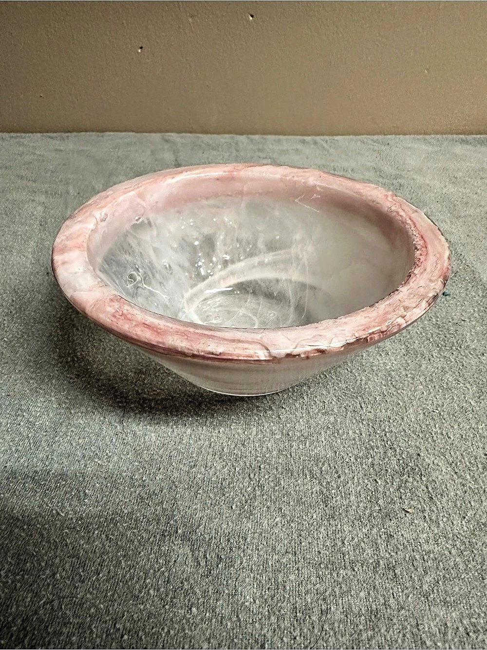 Pink & Clear Ceramic Bowl